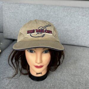 Hard Rock Cafe Hat Cap Boston Adjustable Tan Beige Acoustic Guitar Embroidered